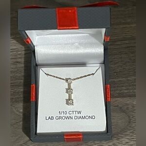 14K Gold over Silver 18” Necklace with Lab Grown Diamonds